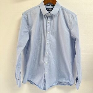 Penguin Munsingwear Long Sleeve Dress Shirt Mens L Blue‎ Gingham Check Slim Fit